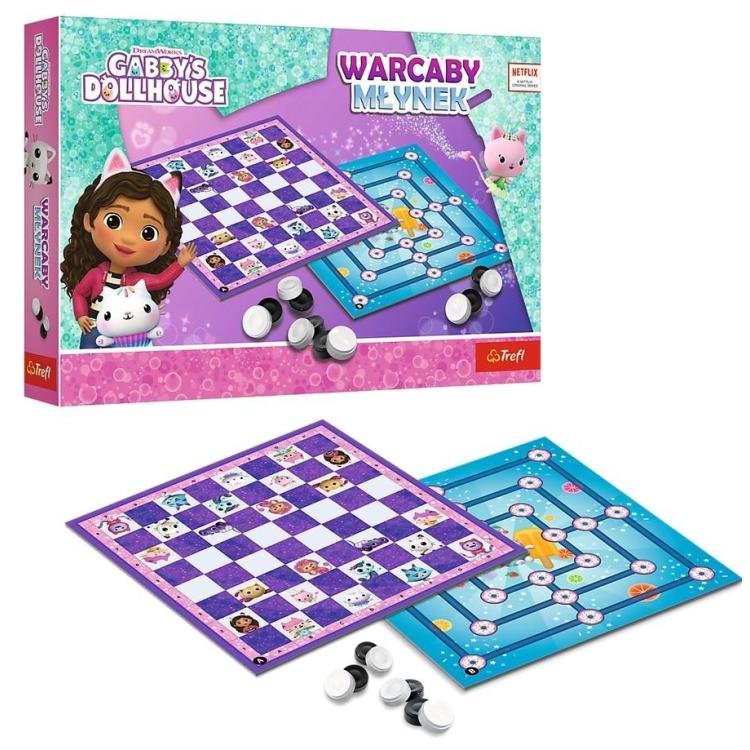 Warcaby i Młynek Gabby's Dollhouse TREFL