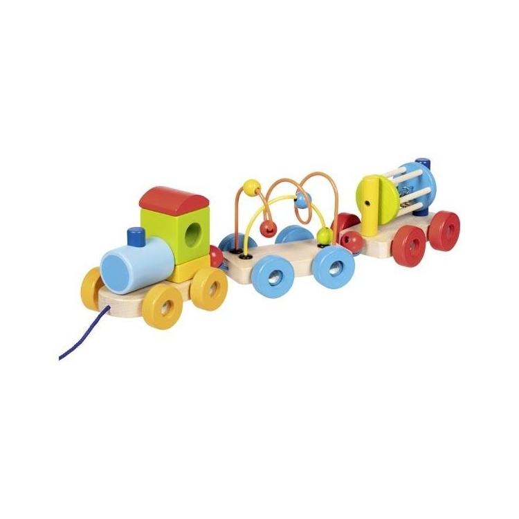 Pociąg Rio z klockami labiryntem i grzechotką