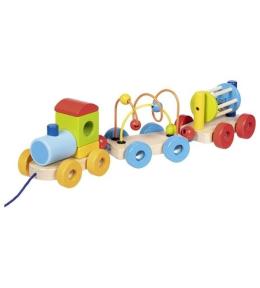 Pociąg Rio z klockami labiryntem i grzechotką