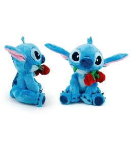 Disney maskotka pluszowa Stitch z różą 25cm