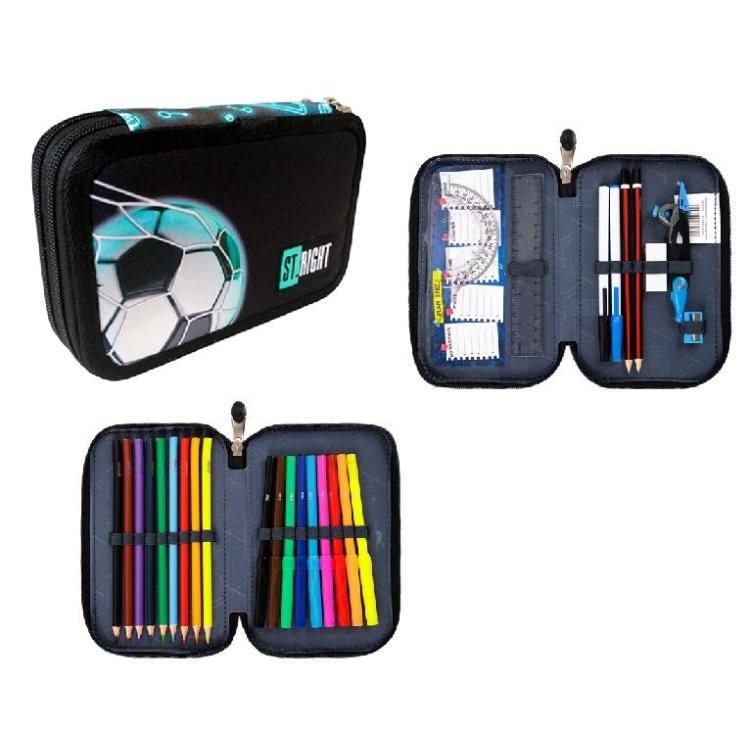 Piórnik podwójny z wyposażeniem PC4 Neon Football