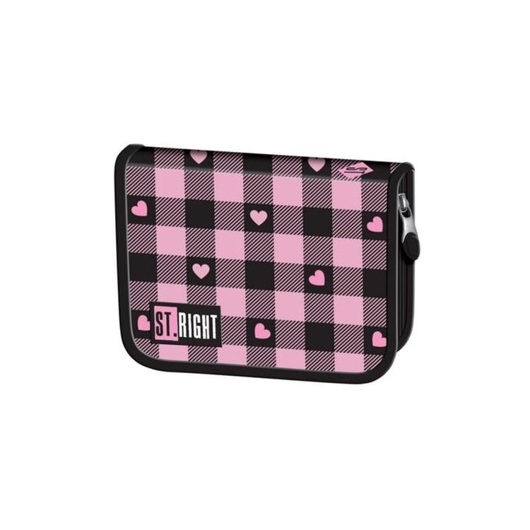 Piórnik dwuklapkowy bez wyposażenia Pink Checkered