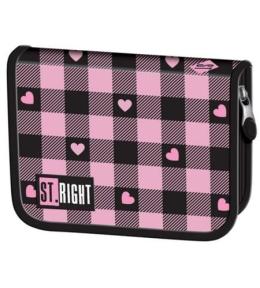 Piórnik dwuklapkowy bez wyposażenia Pink Checkered