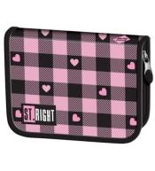 Piórnik dwuklapkowy bez wyposażenia Pink Checkered