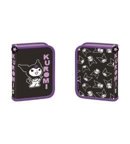 Piórnik dwuklapkowy bez wyposażenia Kuromi black