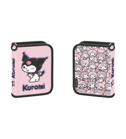 Piórnik dwuklapkowy bez wyposażenia Kuromi pink