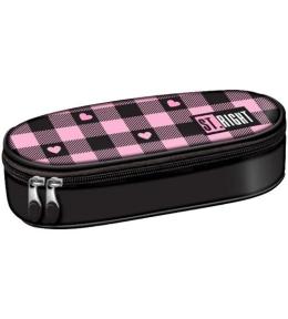 Piórnik saszetka z wewnętrzną klapką Pink Checker