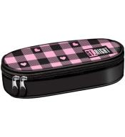 Piórnik saszetka z wewnętrzną klapką Pink Checker