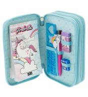 Piórnik z wyposażeniem błękitny