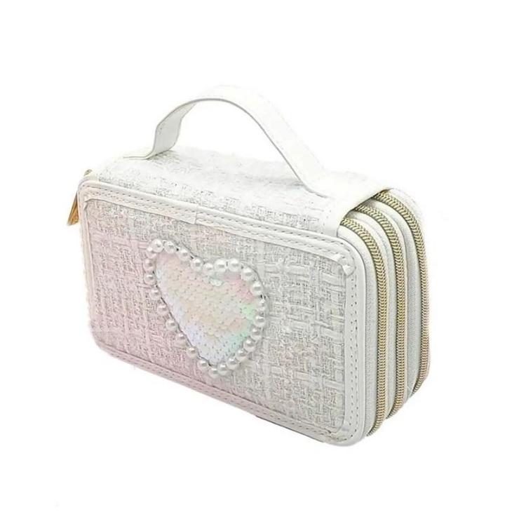 Girabrilla Piórnik tweedowy 3 poziomy biały