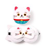 Poduszka podróżna i maska na oczy Kot Maneki Neko