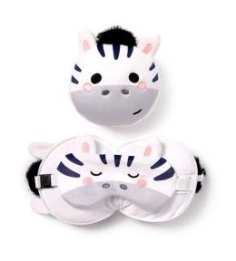 Poduszka podróżna i maska na oczy Zebra