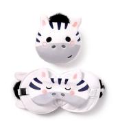 Poduszka podróżna i maska na oczy Zebra