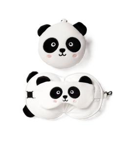 Poduszka podróżna i maska na oczy Panda