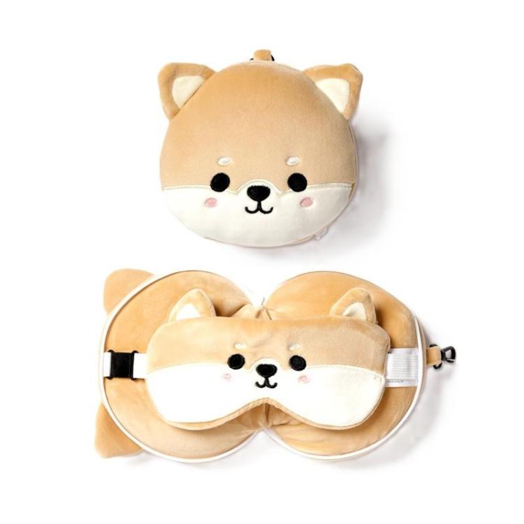 Poduszka podróżna i maska na oczy Pies Shiba