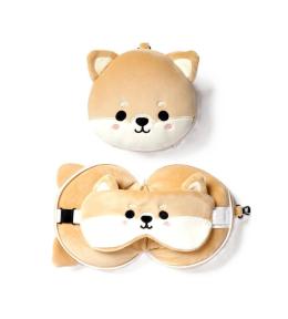 Poduszka podróżna i maska na oczy Pies Shiba