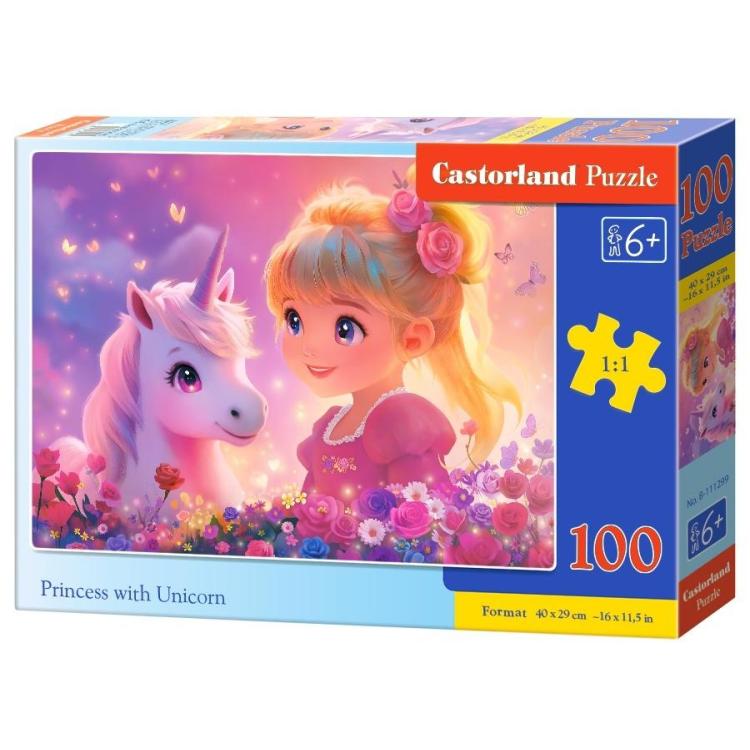 Puzzle 100 Princess with Unicorn CASTOR