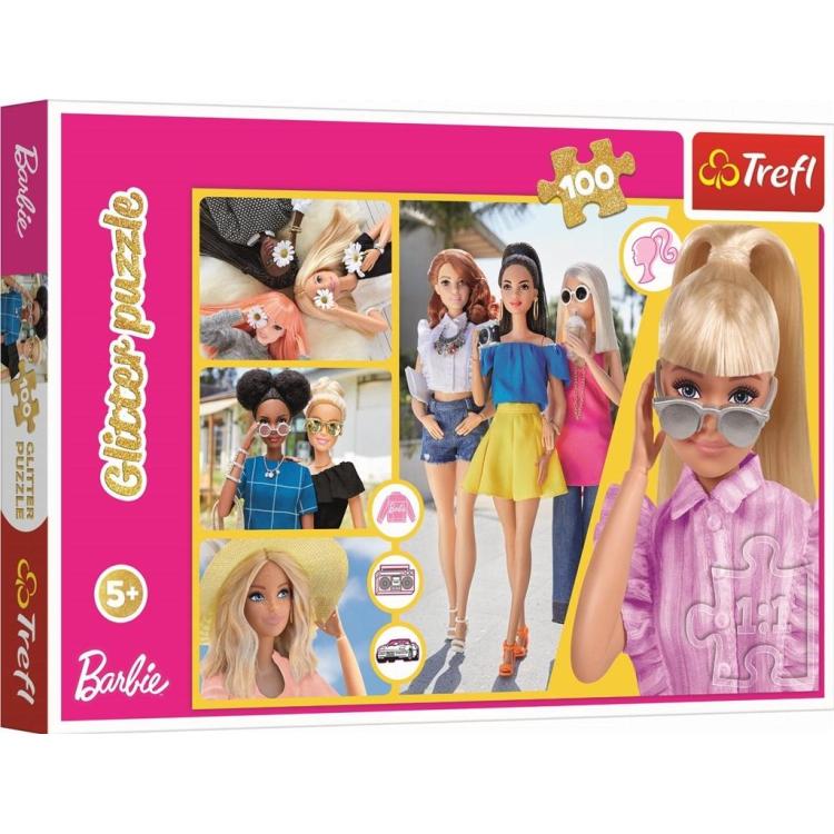 Puzzle 100 Glitter Brokatowa Barbie TREFL