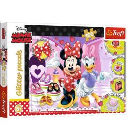 Puzzle 100 Glitter Minnie i błyskotki TREFL