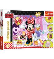 Puzzle 100 Glitter Minnie i błyskotki TREFL