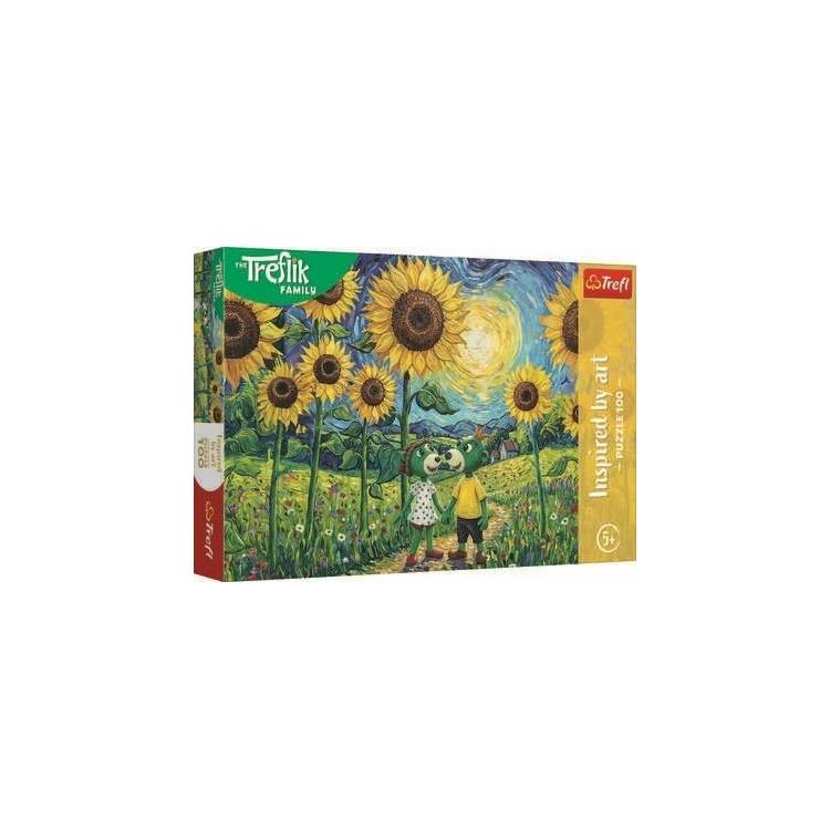 Puzzle 100 Spacer wśród słoneczników