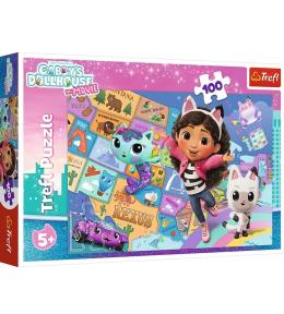 Puzzle 100 Przyjaźń w kocim domku TREFL