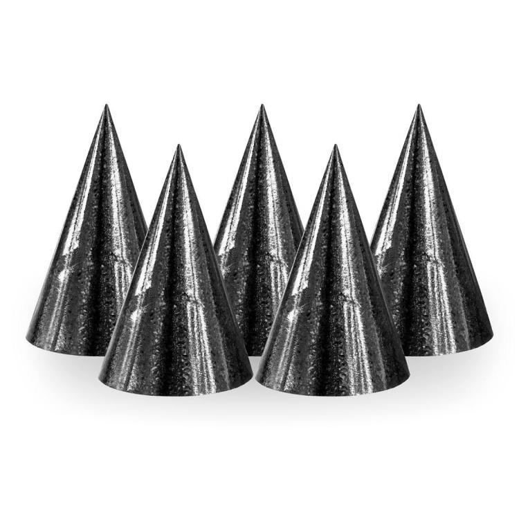 Czapeczki holograficzne czarne 100szt