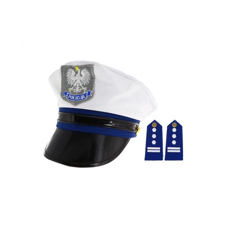 Czapka policjanta z pagonami