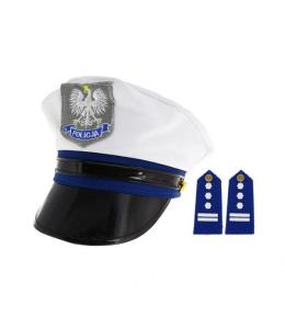 Czapka policjanta z pagonami