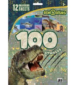 Zestaw do kolorowania i wyklejania Dinozaury