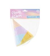 Czapeczki papierowe Pastel 6szt