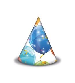 Czapeczki papierowe Sparkling Balloons 6szt