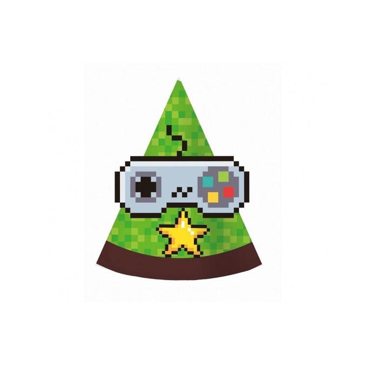 Czapeczki papierowe Game On 6szt