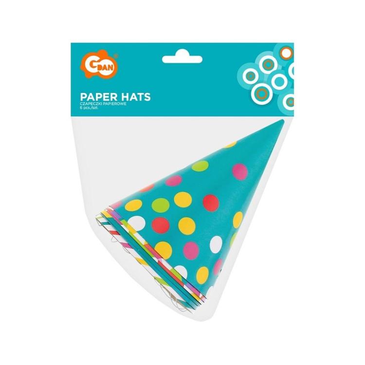 Czapeczki różnokolorowe 6szt