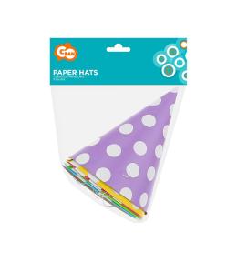 Czapeczki papierowe Grochy 5szt
