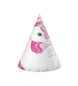 Czapeczki papierowe Unicorn Rainbow Colors 6szt