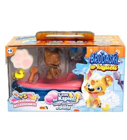 Brudaski w kąpieli piesek Corgi czarno-biały 5el