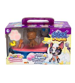 Brudaski w kąpieli piesek Boston biało-czarny 5el