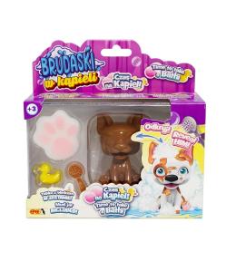 Brudaski w kąpieli piesek Boston biało-brązowy