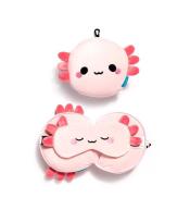 Poduszka podróżna i maska na oczy Aksolotl Maddie