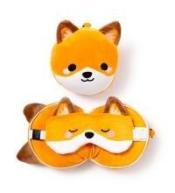 Poduszka podróżna i maska na oczy Finnick Lisek