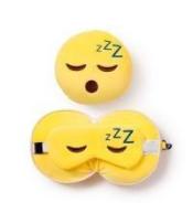 Poduszka podróżna i maska na oczy Śpiąca Emotka