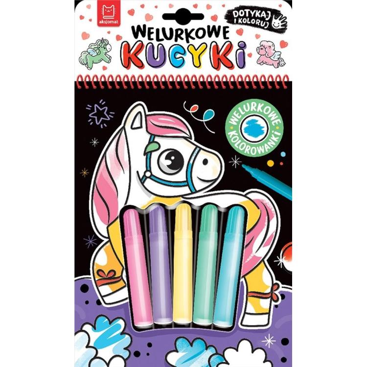 Welurkowe kucyki. Dotykaj i koloruj