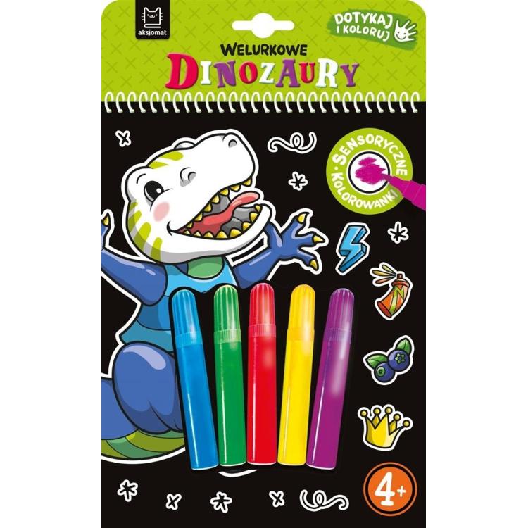 Dotykaj i koloruj Welurkowe dinozaury