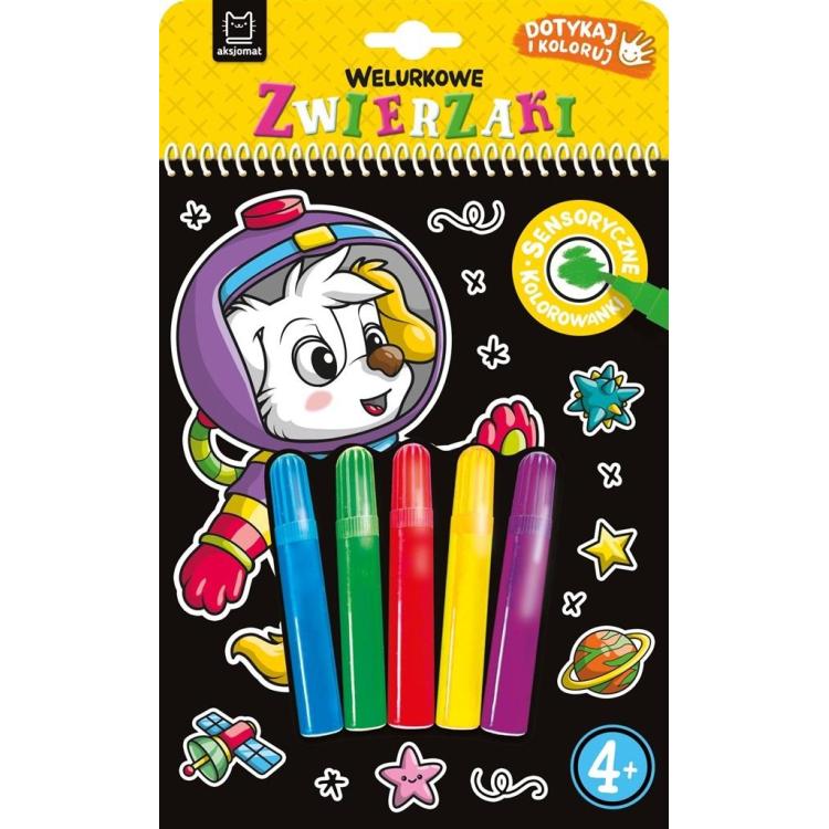 Dotykaj i koloruj Welurkowe zwierzaki