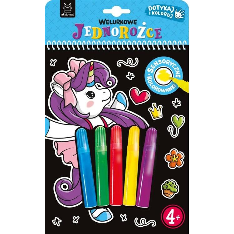 Dotykaj i koloruj Welurkowe jednorożce