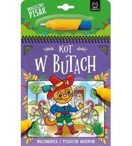 Kot w Butach. Malowanka z pisakiem wodnym