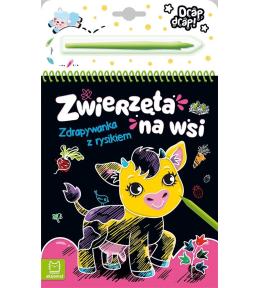 Zwierzęta na wsi. Zdrapywanka z rysikiem