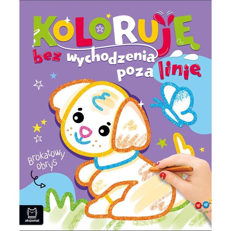 Koloruję bez wychodzenia poza linię Piesek brokat