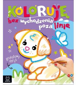 Koloruję bez wychodzenia poza linię Piesek brokat